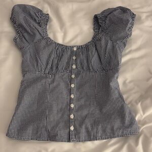 Women's Hollister Blue Gingham Top